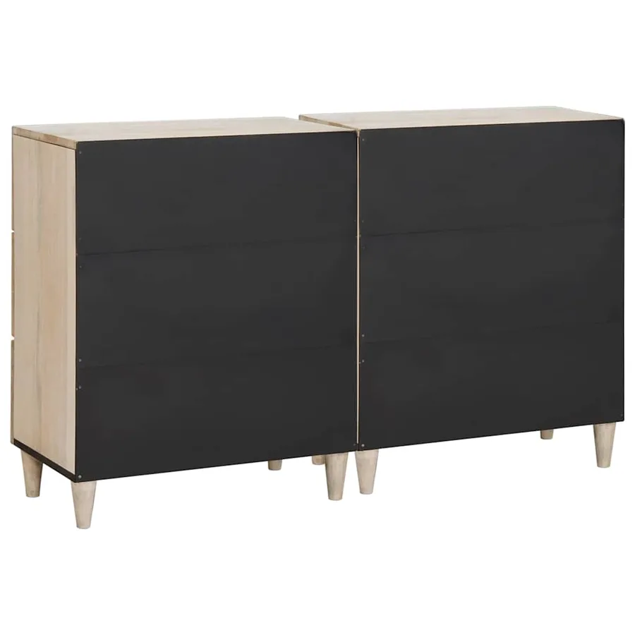 Buffet 2 pcs Blanc 120 x 33,5 x 75 cm bois de manguier massif - 6