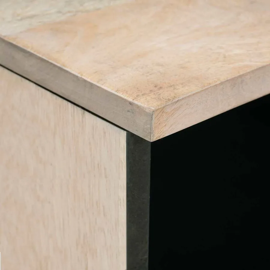 Table de chevet Blanc 50 x 33 x 62 cm Bois d'ingénierie - 6