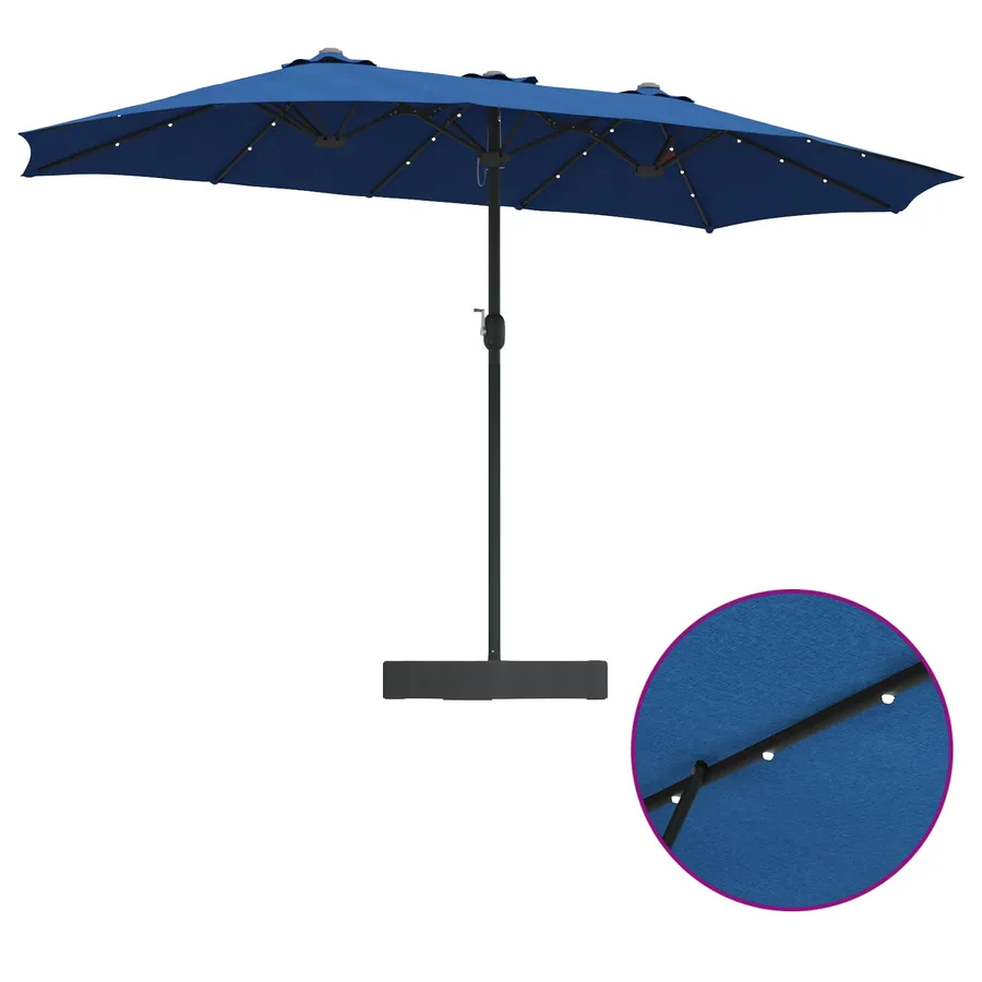 Parasol de jardin 385 x 209 x 244 cm Polyester Azur - 10