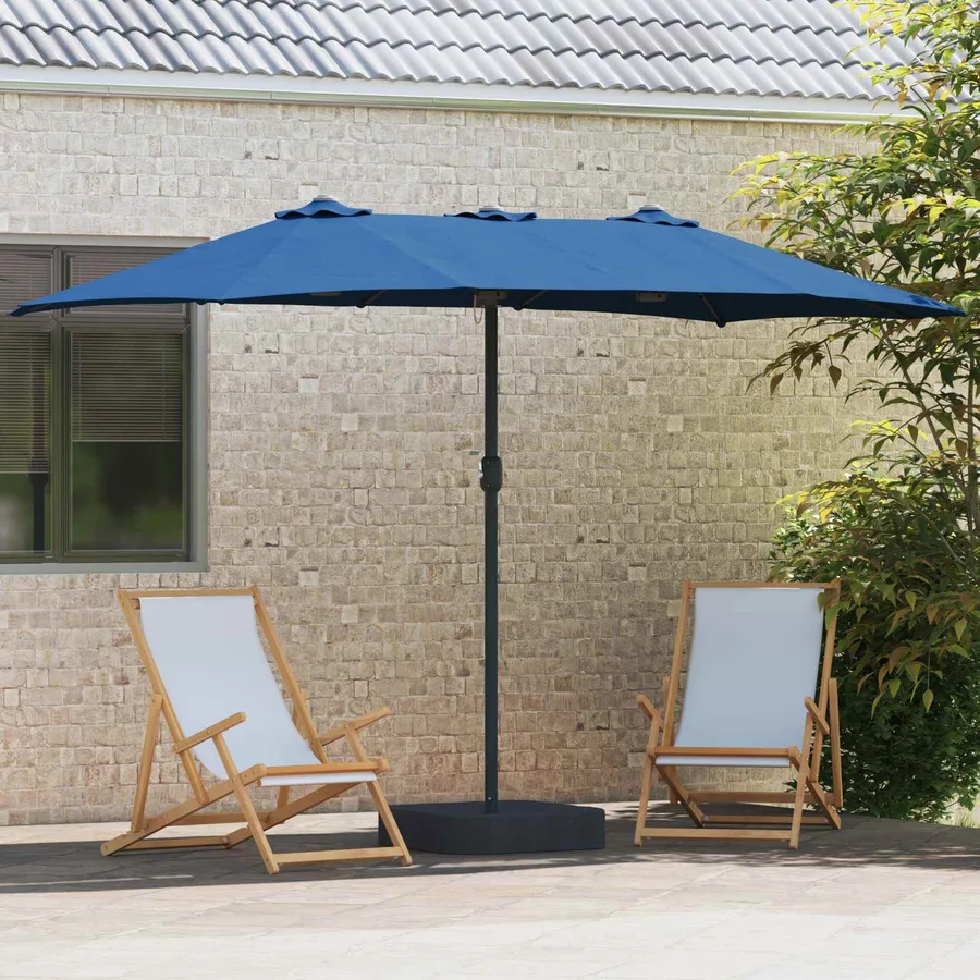 Parasol de jardin 385 x 209 x 244 cm Polyester Azur - 3
