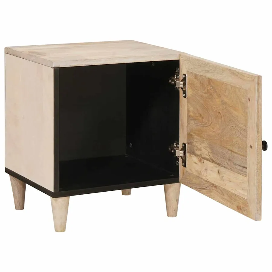 Table de chevet 2 pcs Blanc 80 x 50 x 40 cm Bois d'ingénierie - 3