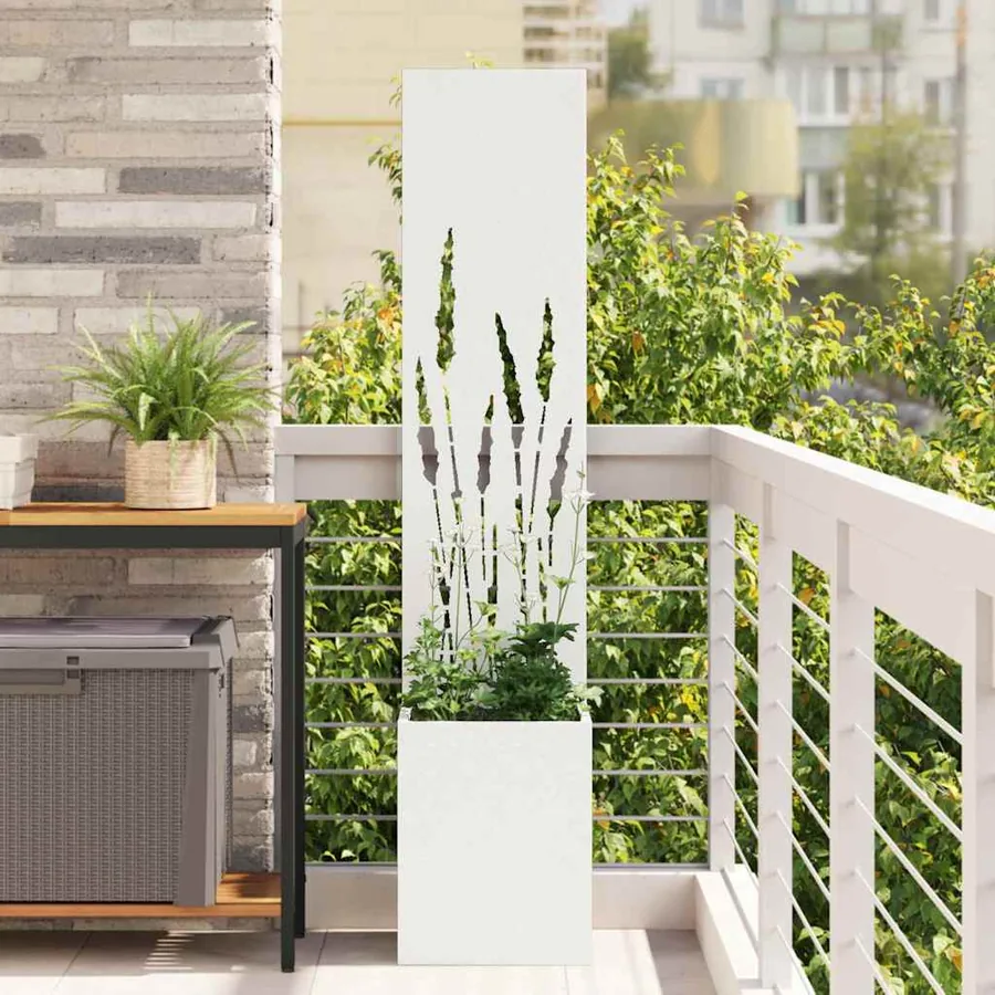 Écran de confidentialité de jardin Fretwork Blanc 32 x 150 cm