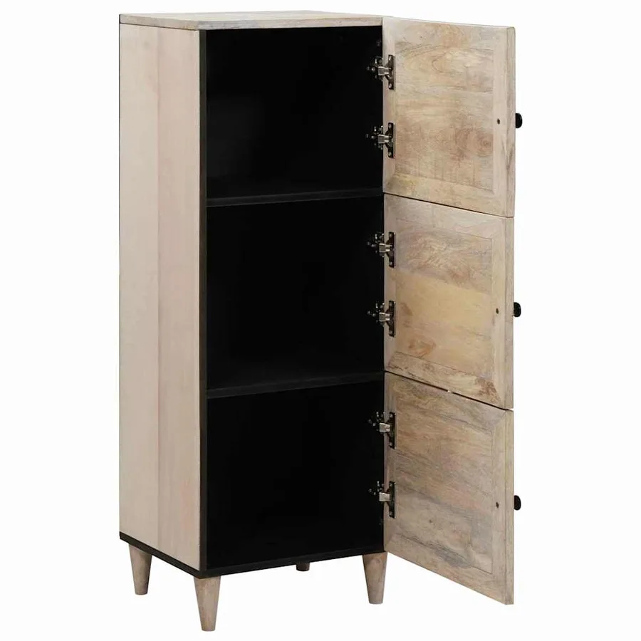 Haut Armoire Blanc 40 x 33 x 110 cm bois de manguier massif - 2