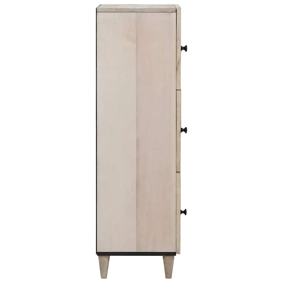 Haut Armoire Blanc 40 x 33 x 110 cm bois de manguier massif - 4