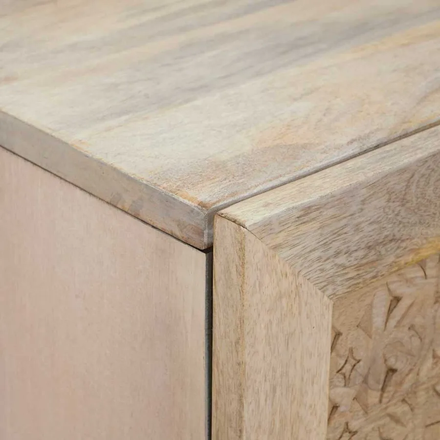 Haut Armoire Blanc 40 x 33 x 110 cm bois de manguier massif - 6