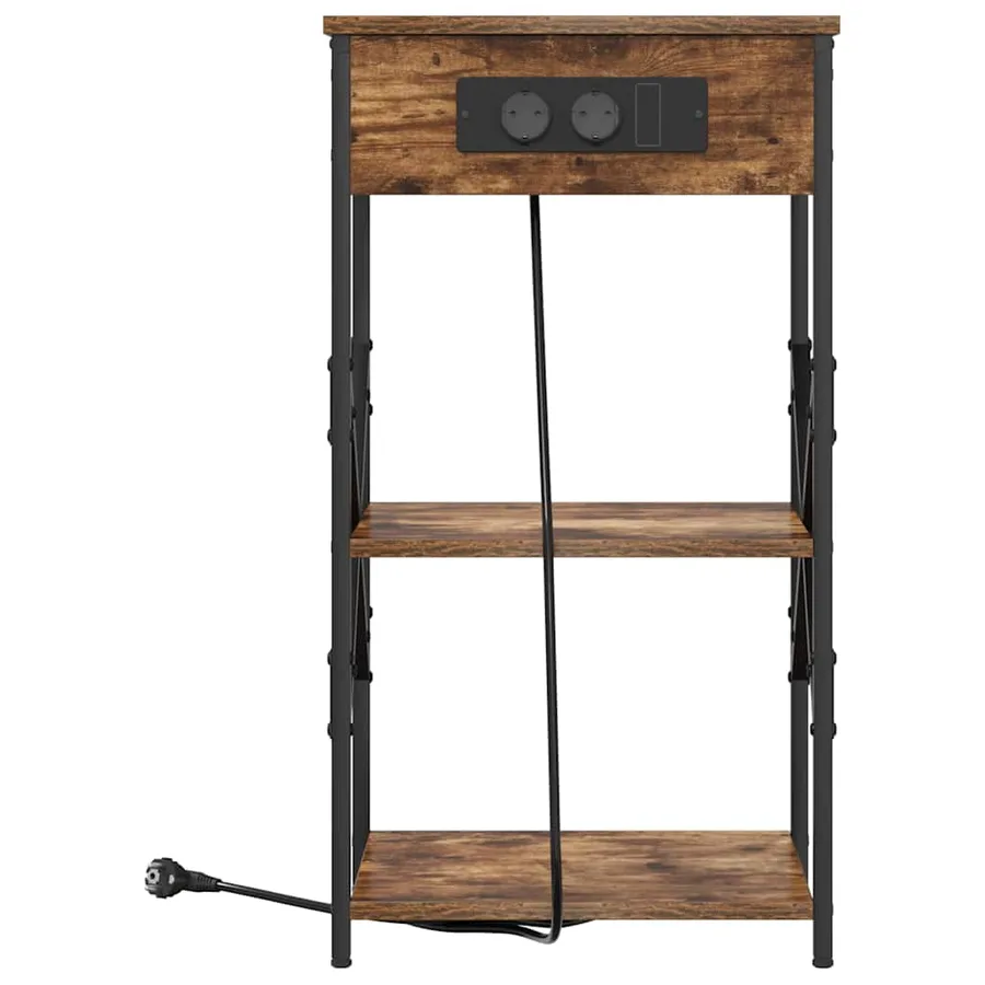 Cabinet de chevet avec étagère 2 pcs Chêne fumé 41 x 31 x 76 cm - 6