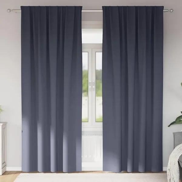 Rideaux occultants avec anneaux 2 pcs Anthracite 245 x 140 cm