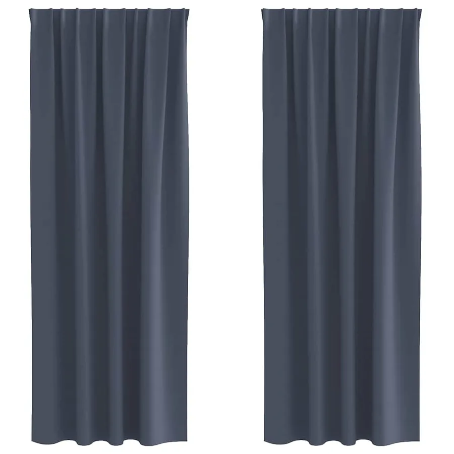 Rideaux occultants avec anneaux 2 pcs Anthracite 245 x 140 cm - 2