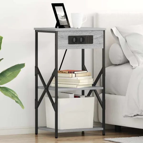 Cabinet de chevet 2 pcs Gris Sonoma 41 x 31 x 76 cm