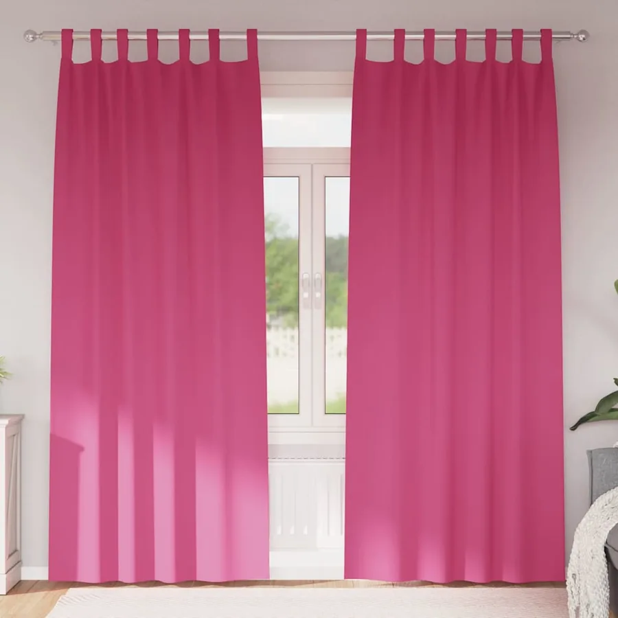 Rideaux occultants avec anneaux 2 pcs Rose vif 225 x 140 cm