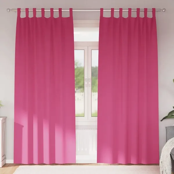 Rideaux occultants avec anneaux 2 pcs Rose vif 225 x 140 cm