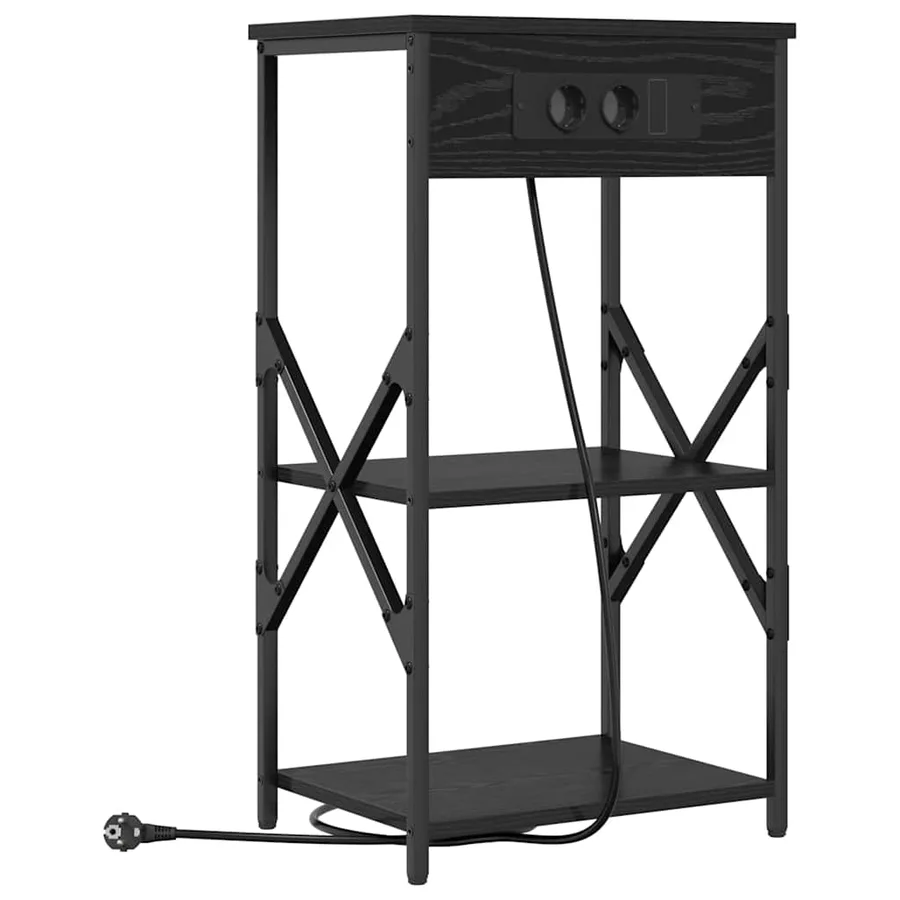 Cabinet de chevet avec étagère 2 pcs Chêne noir 41 x 31 x 76 cm - 5