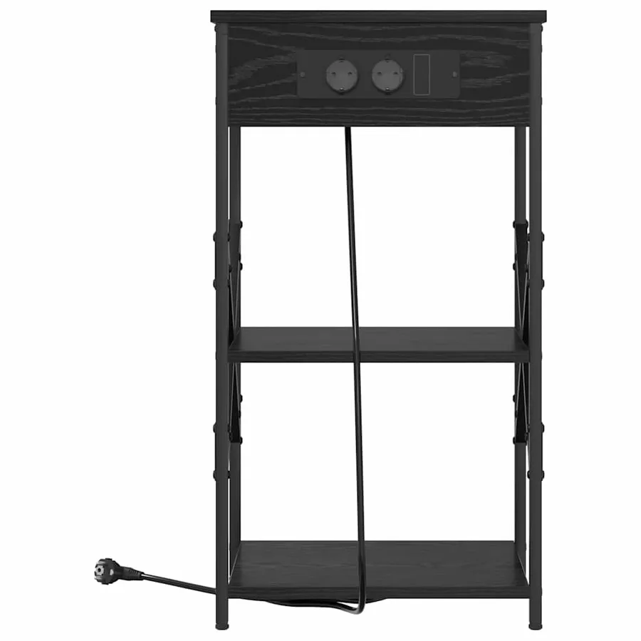 Cabinet de chevet avec étagère 2 pcs Chêne noir 41 x 31 x 76 cm - 6