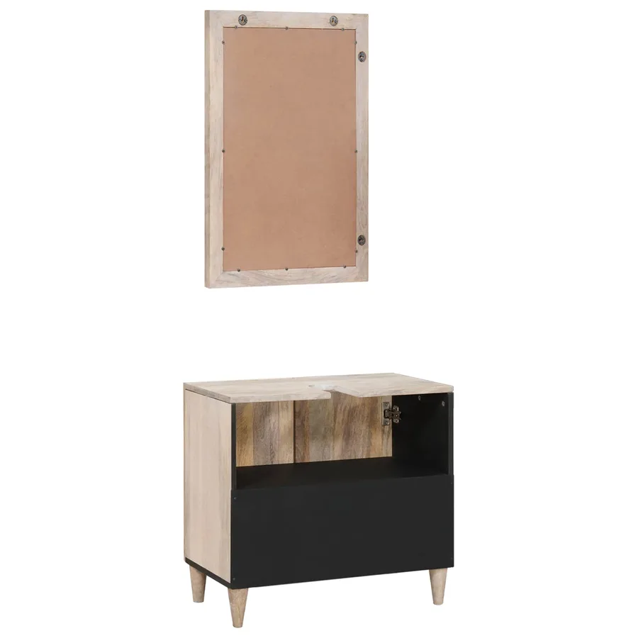 Ensemble de mobilier de salle de bain avec étagère 2 pcs Blanc - 6