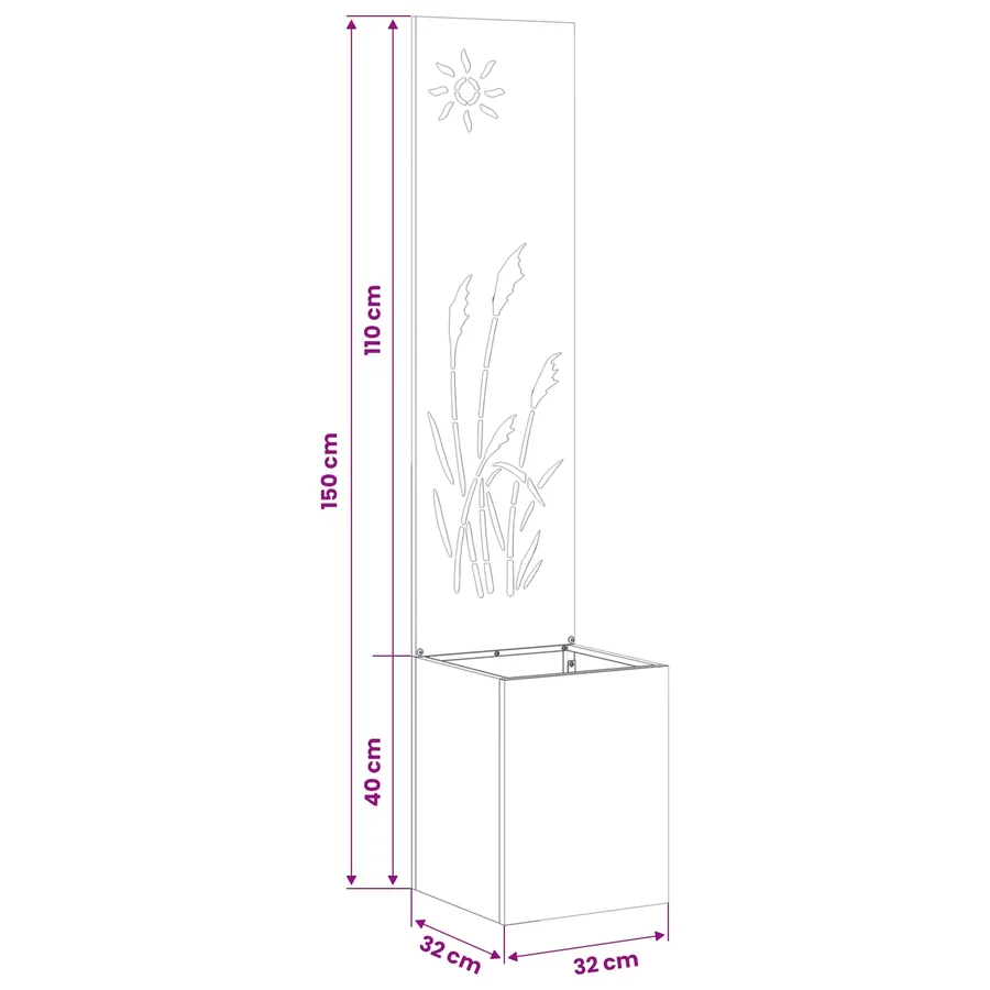 Écran de confidentialité de jardin Fretwork Blanc 32 x 150 cm - 11