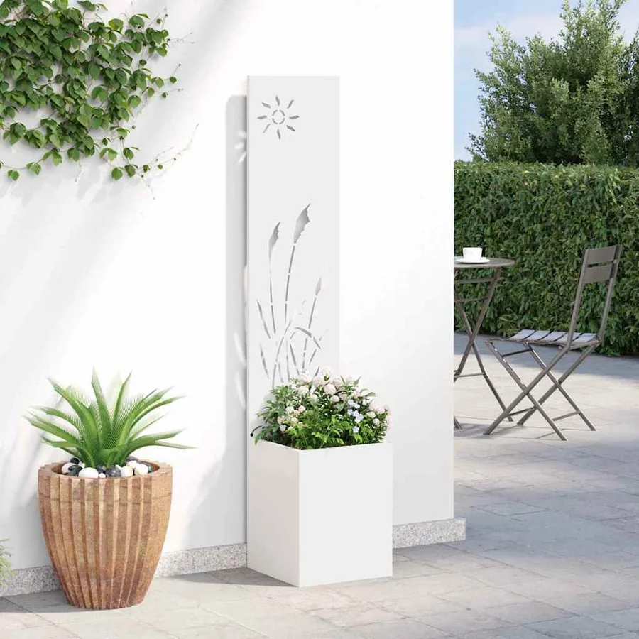 Écran de confidentialité de jardin Fretwork Blanc 32 x 150 cm - 4