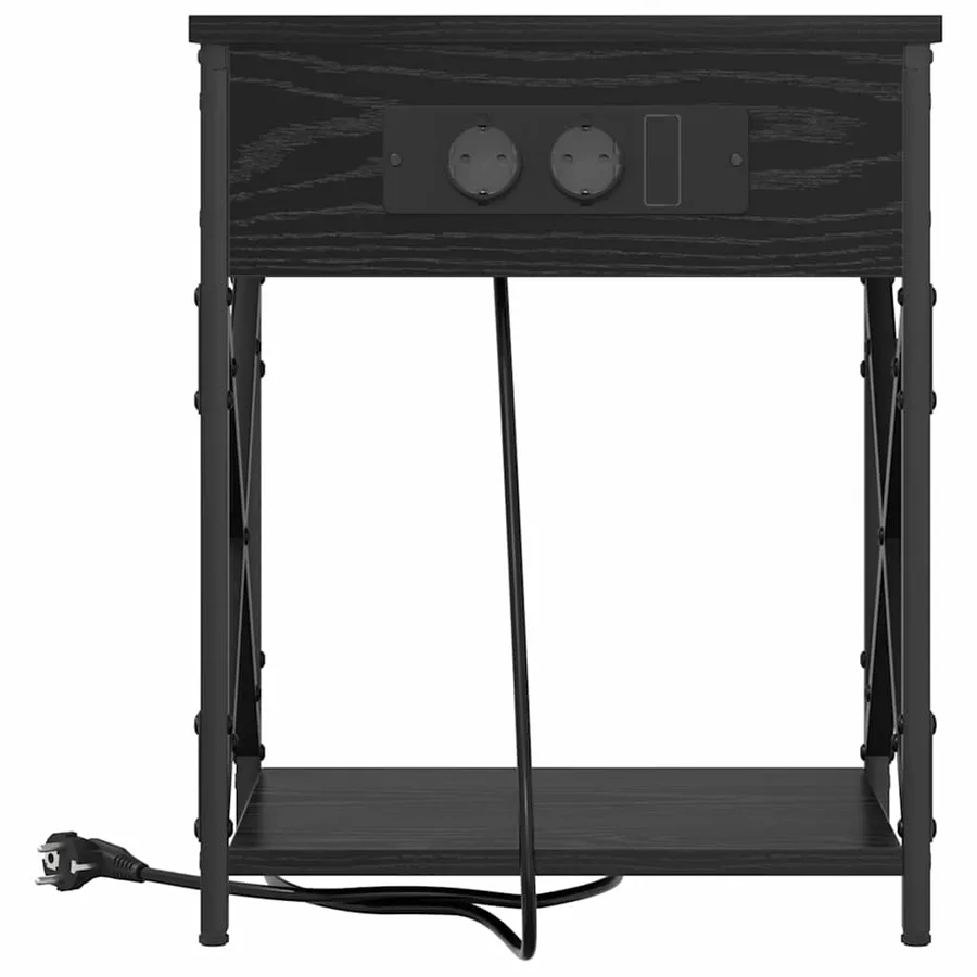 Cabinet de chevet Chêne noir 41 x 31 x 51 cm Bois d'ingénierie - 5