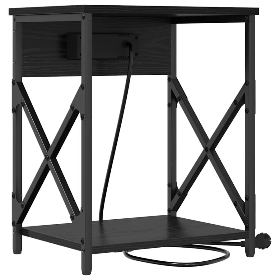 Cabinet de chevet Chêne noir 41 x 31 x 51 cm Bois d'ingénierie - 7