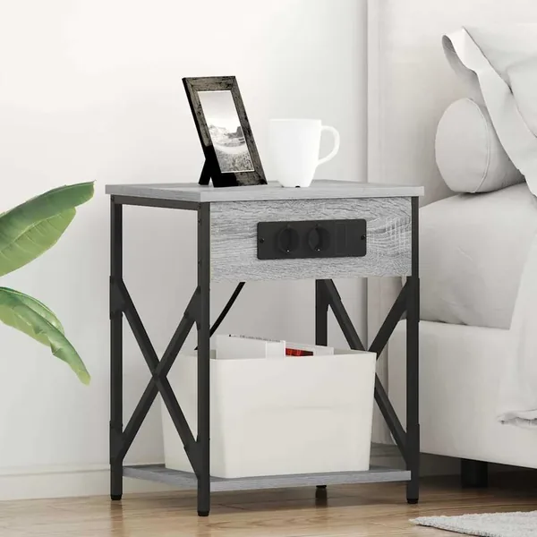 Cabinet de chevet Gris Sonoma 41 x 31 x 51 cm Bois d'ingénierie