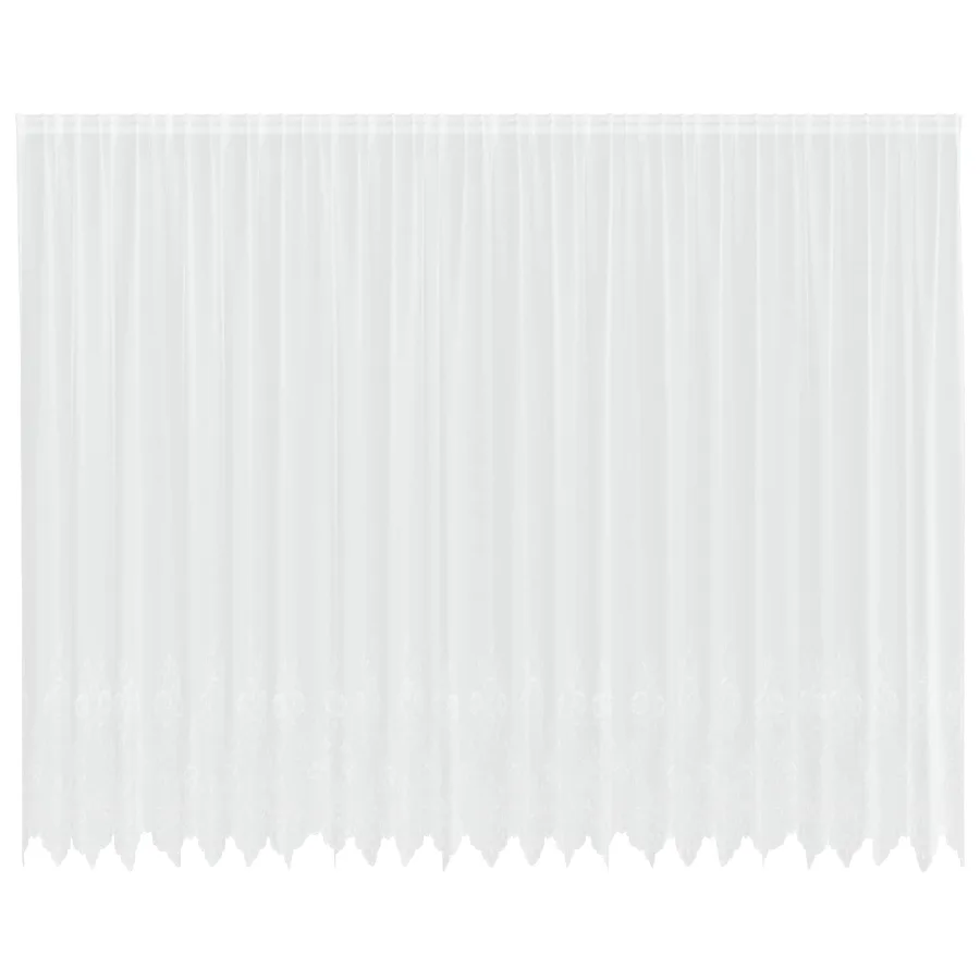 Rideau en Dentelle Floral Blanc 280 x 600 cm Polyester - 2