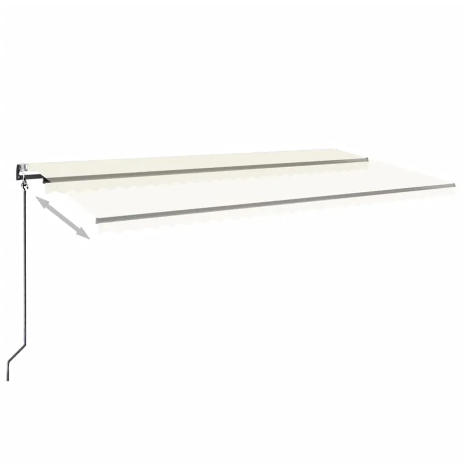 Auvent automatique avec capteur de vent et LED 600x350 cm Crème - 9
