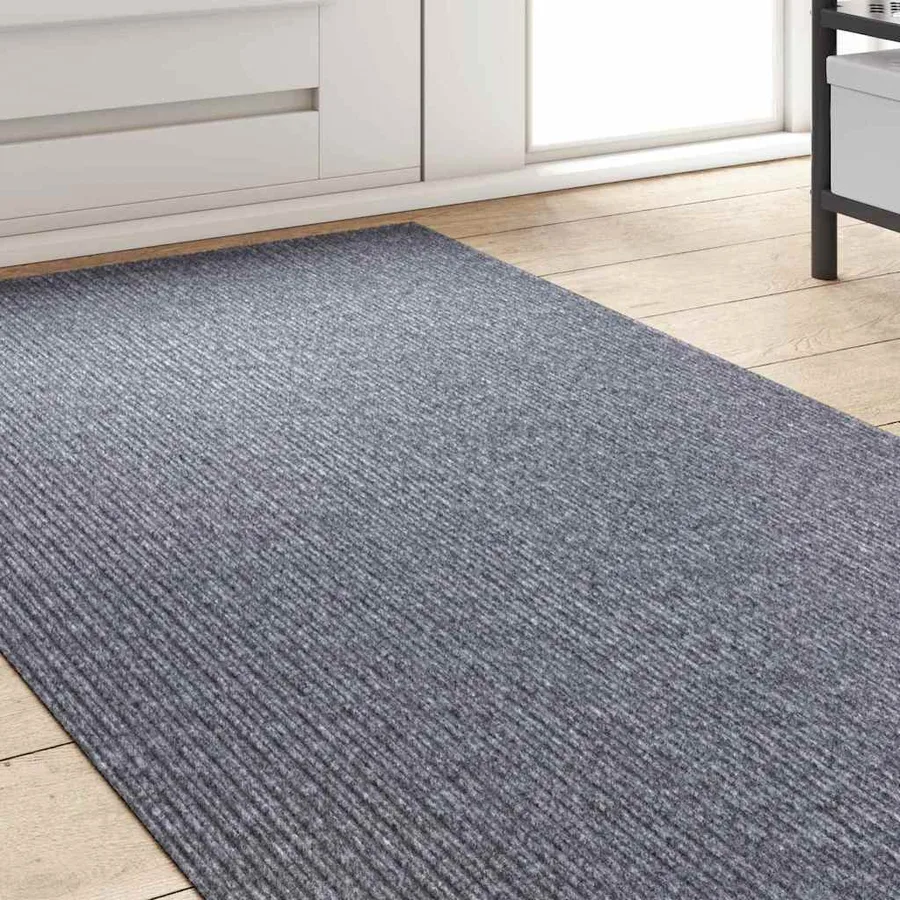 Tapis Couloir Gris clair 80 x 200 cm tissu - 3