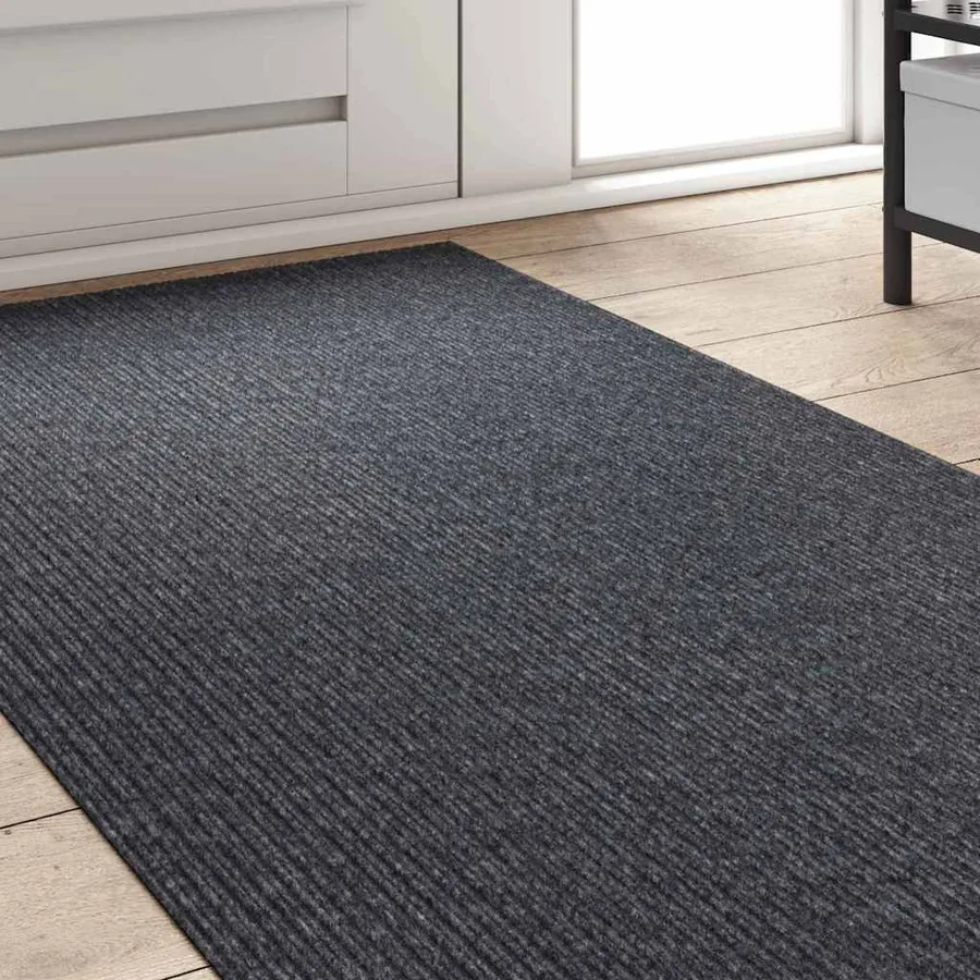 Tapis Couloir Gris 80 x 200 cm tissu - 3