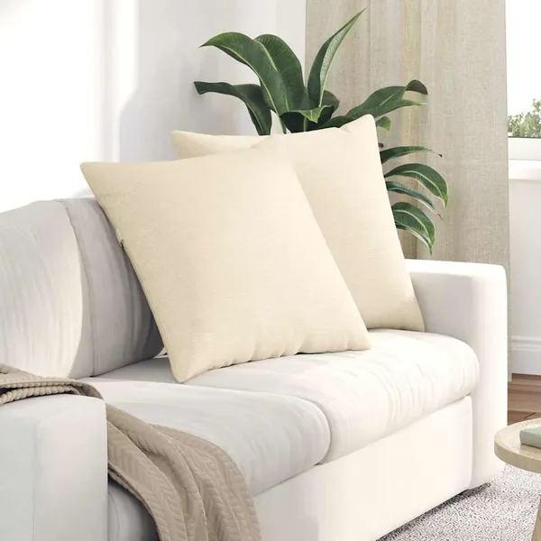 Coussins de canapé 2 pcs Crème 60 x 60 cm