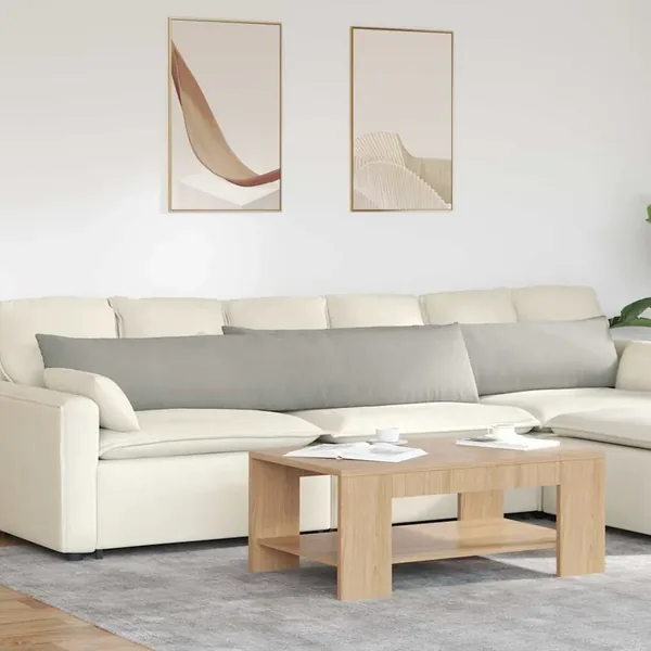 Coussins de canapé 2 pcs Gris clair 200 x 40 cm tissu