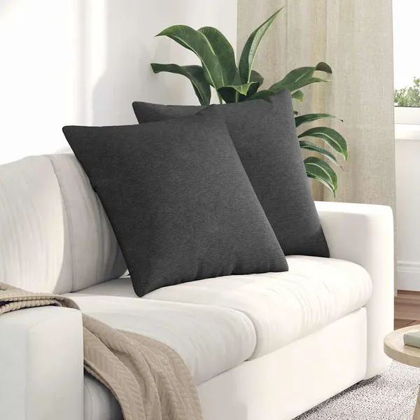 Coussins de canapé 2 pcs Gris foncé 80 x 80 cm