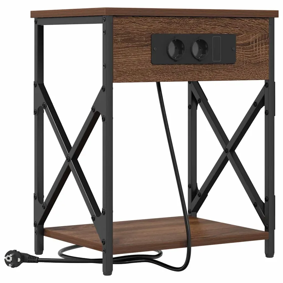Cabinet de chevet Chêne brun 41 x 31 x 51 cm Bois d'ingénierie - 2
