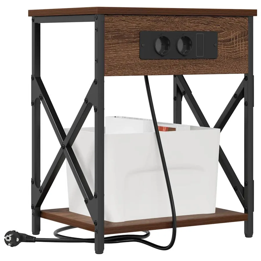 Cabinet de chevet Chêne brun 41 x 31 x 51 cm Bois d'ingénierie - 3