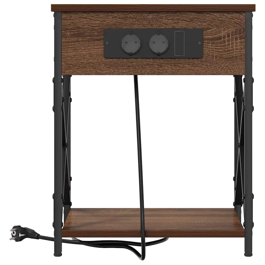 Cabinet de chevet Chêne brun 41 x 31 x 51 cm Bois d'ingénierie - 5