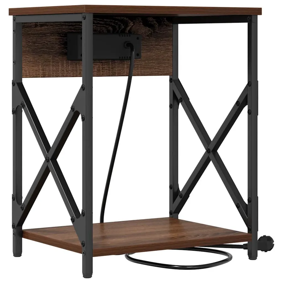 Cabinet de chevet Chêne brun 41 x 31 x 51 cm Bois d'ingénierie - 7