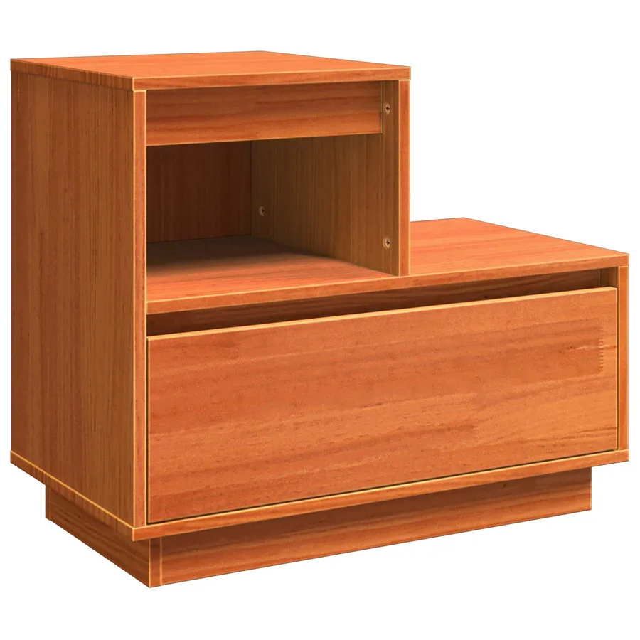 Cabinet de chevet Cire marron 60 x 34 x 51 cm Bois d'ingénierie - 2