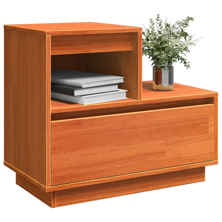 Cabinet de chevet Cire marron 60 x 34 x 51 cm Bois d'ingénierie - 3