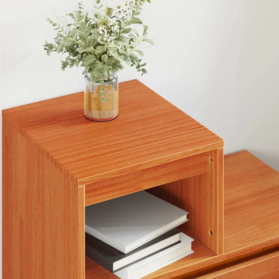Cabinet de chevet Cire marron 60 x 34 x 51 cm Bois d'ingénierie - 4