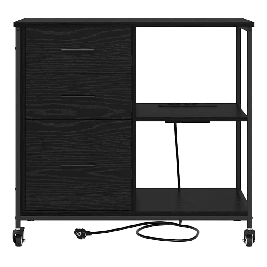 Cabinet avec Station de Charge Chêne noir 76 x 41 x 72 cm - 7
