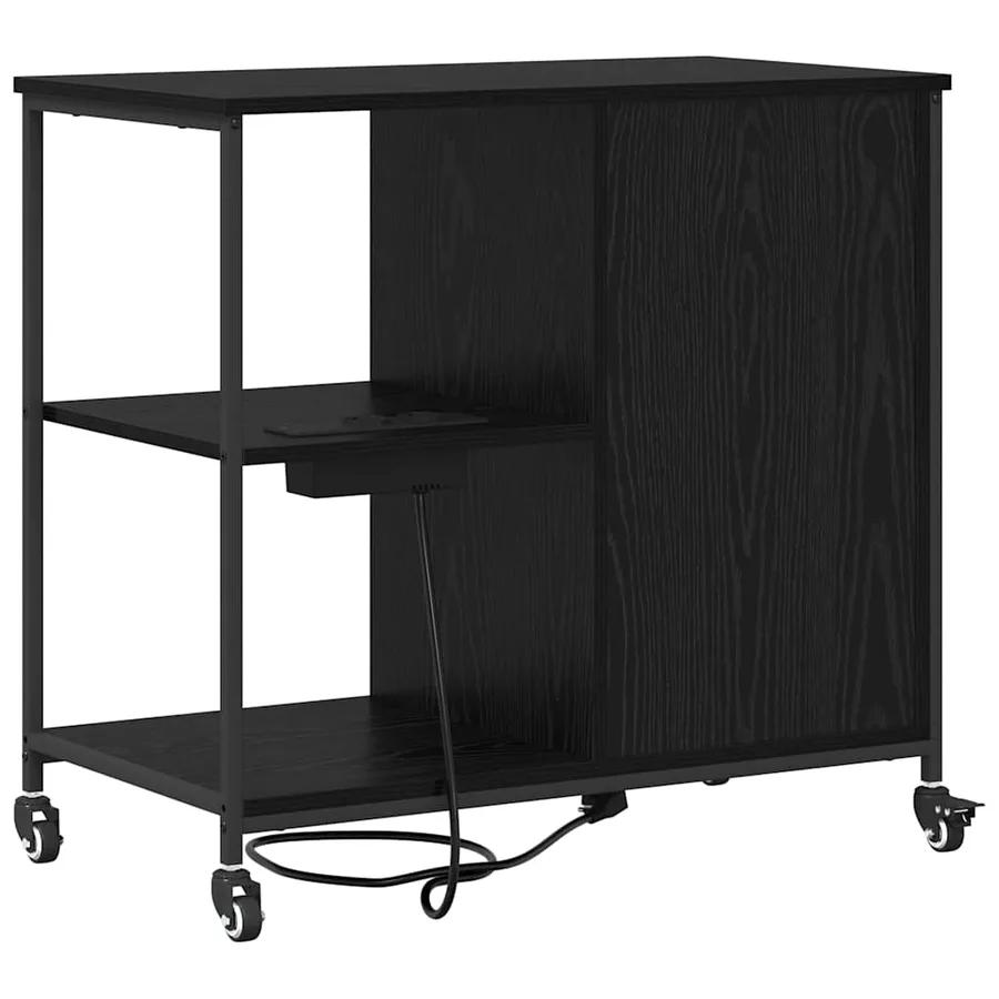 Cabinet avec Station de Charge Chêne noir 76 x 41 x 72 cm - 9