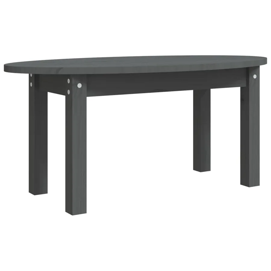 Table basse Gris 80x40x35 cm Bois massif de pin - 2