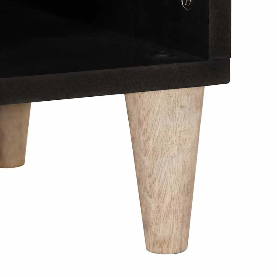 Meuble TV Blanc Blanchi 100 x 33 x 46 cm Bois de mangue massif - 8