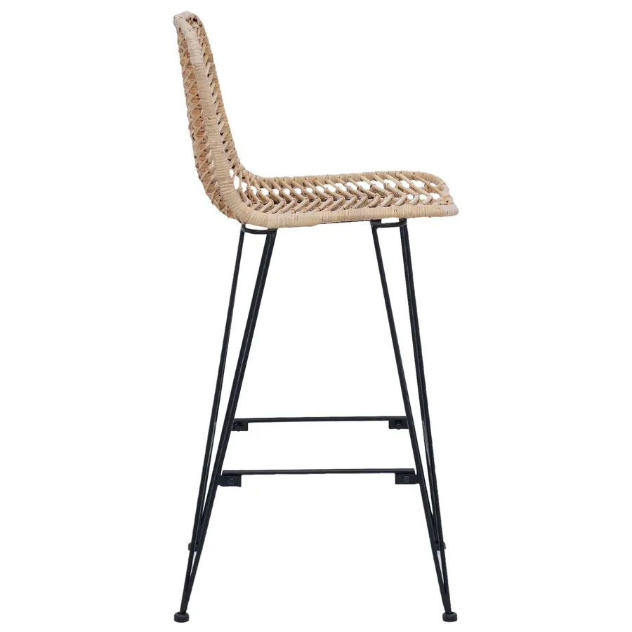 Chaise de bar 2 pcs 44 x 52 x 111 cm Rotin et métal - 6
