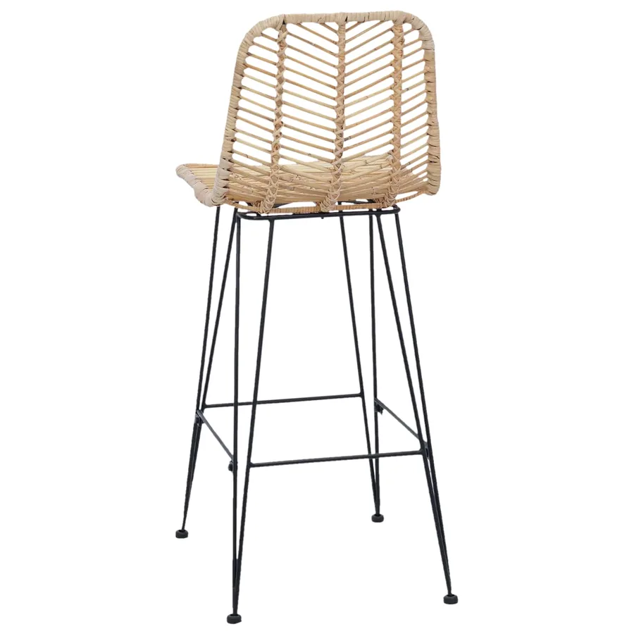 Chaise de bar 2 pcs 44 x 52 x 111 cm Rotin et métal - 7