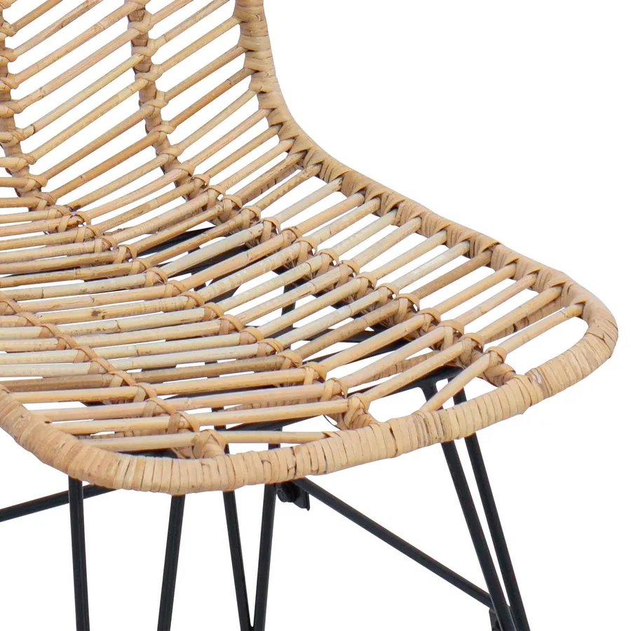 Chaise de bar 2 pcs 44 x 52 x 111 cm Rotin et métal - 9