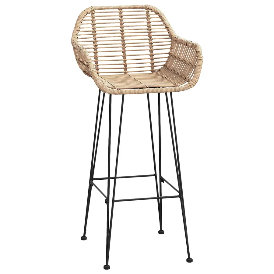 Chaise de bar 2 pcs 55 x 52 x 105 cm Rotin et métal - 4