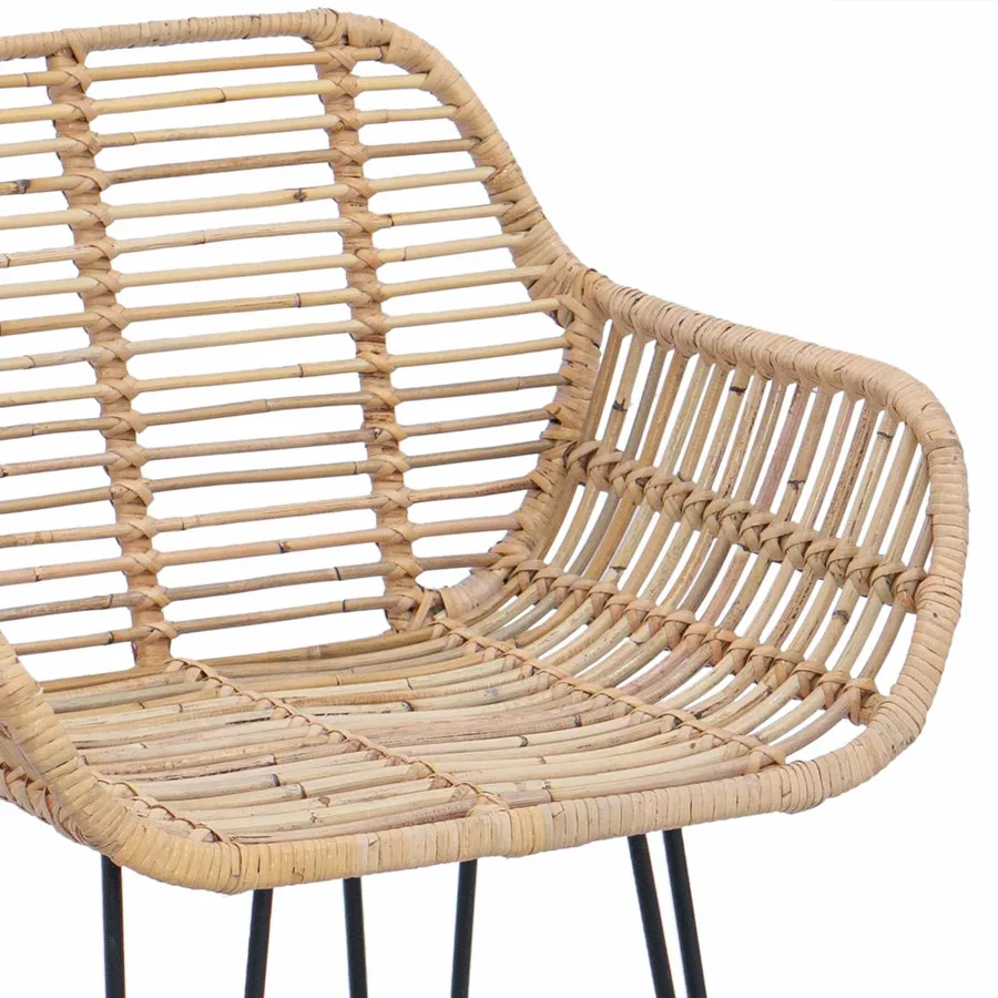 Chaise de bar 2 pcs 55 x 52 x 105 cm Rotin et métal - 9