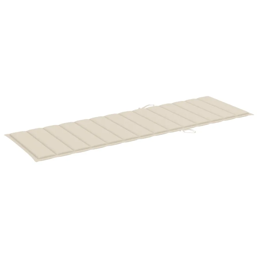 Chaise longue pliable avec coussin Bois d'acacia solide - 12