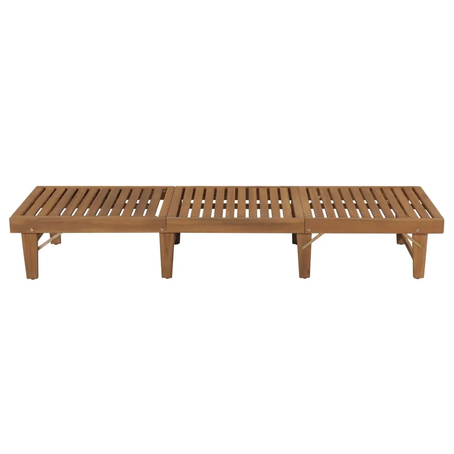 Chaise longue pliable avec coussin Bois d'acacia solide - 3