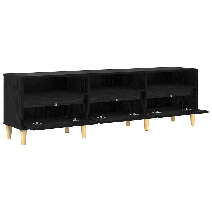 Meuble TV Chêne noir 150 x 30 x 45 cm Bois d'ingénierie - 5