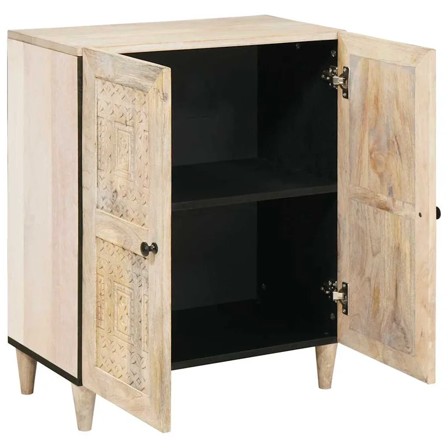 Buffet Blanc 60 x 33 x 75 cm bois de manguier massif - 2